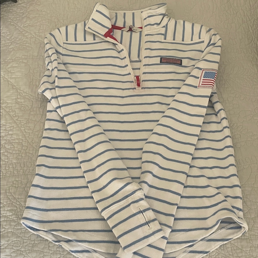 Vineyard Vines Women’s Dreamcloth Shep Shirt, Striped White and Blue, XXS